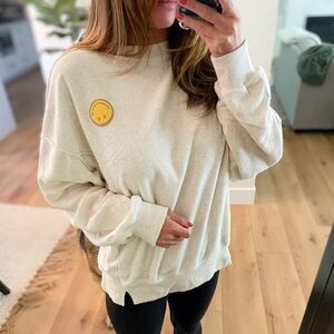 Aerie Smiley Cream Sweatshirt for Women